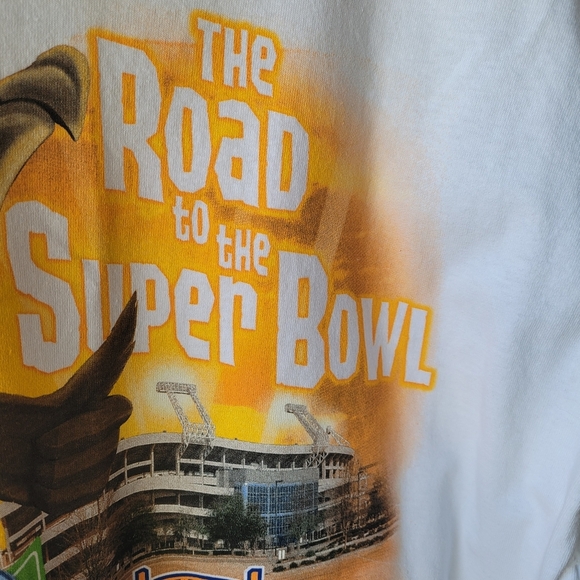 RARE VTG NFL Reebok NEW WHITE T SHIRT LARGE GRAPHIC SUPER BOWL 2005 JACKSONVILLE - Picture 3 of 9